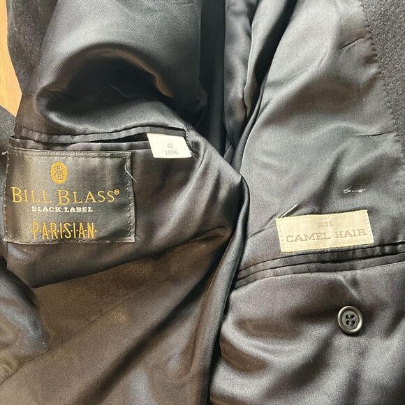 Bill Blass Parisian Black Label %100 Camel Hair Blazer Lined Black Men's 42 Long - Picture 4 of 5